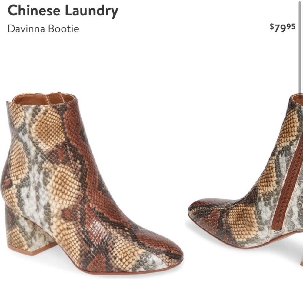 Chinese Laundry Brown Snakeskin Booties